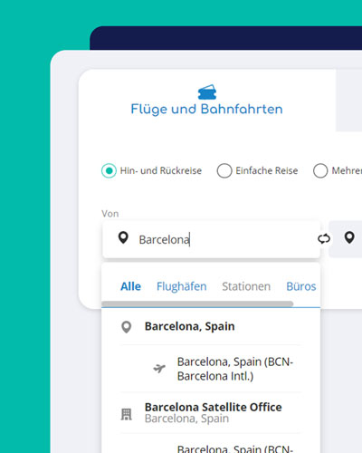 Einfaches Suchen und Buchen von Geschäftsflügen für Geschäftsreisen mit einer All-in-One-Plattform für Geschäftsreisen