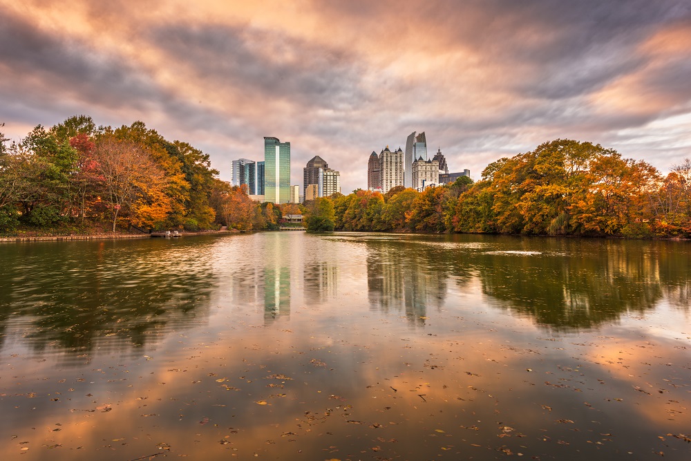 Atlanta, Georgia, USA Piedmont Park skyline in autumn Piedmont Park Atlanta
