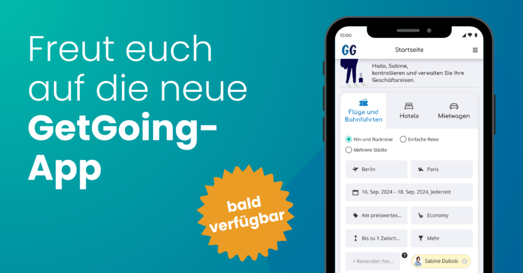 Die getgoing Reisemanagement-App ist bald verfügbar