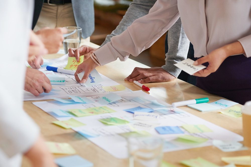 brainstorming session around corporate travel strategy