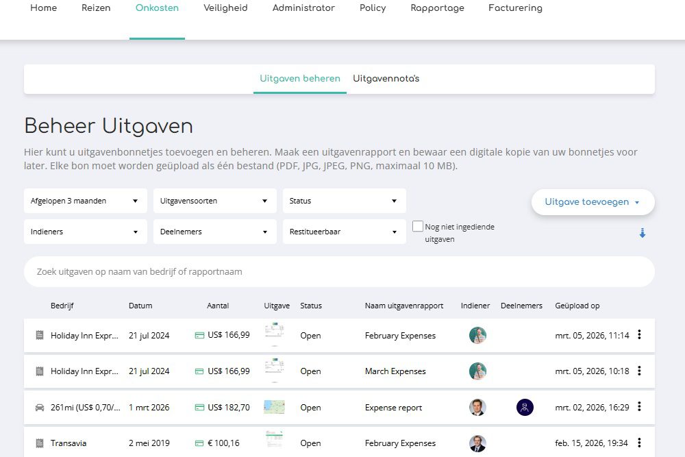 factuur uploaden in het platform voor onkostenbeheer