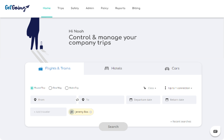 GetGoing platform to control & manage company trips