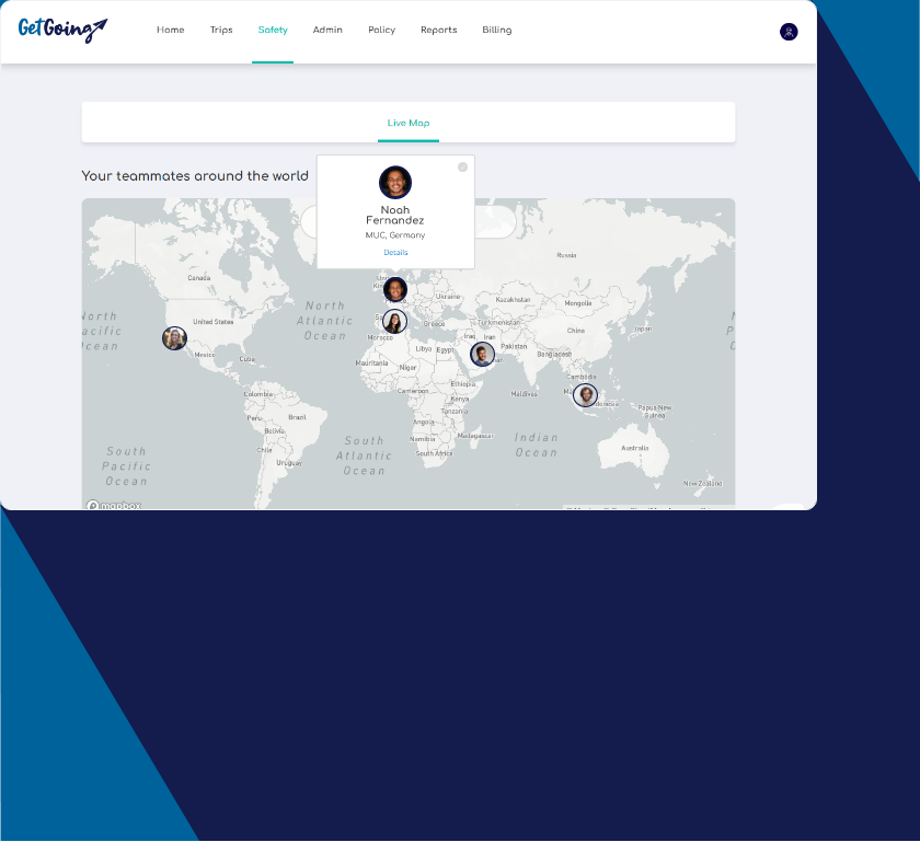 Live traveler tracking in-app