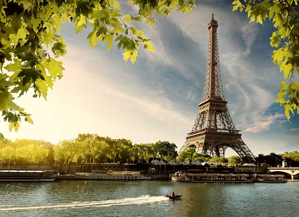 View of Eiffel Tower from the Seine River 
