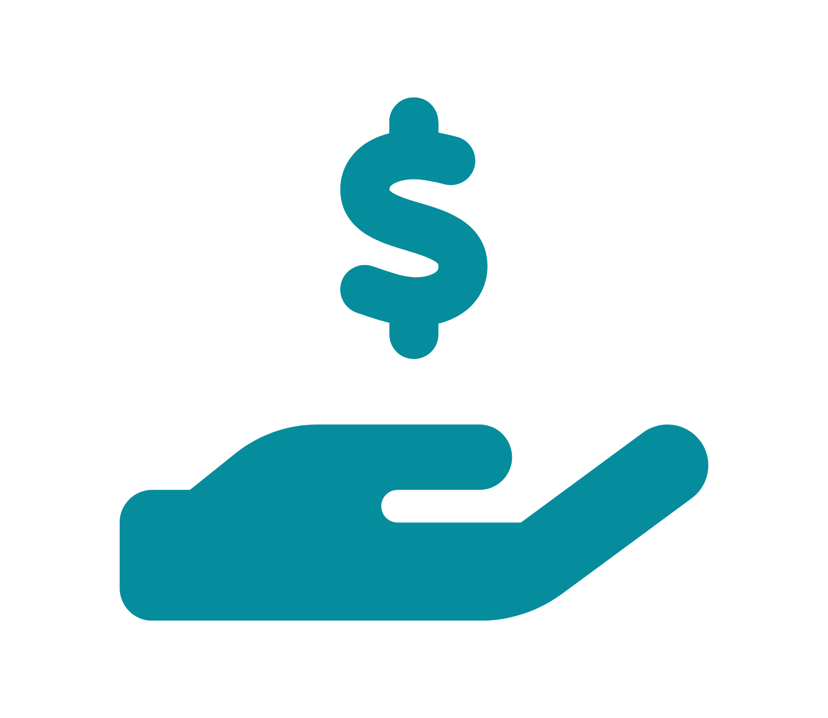 Hand with dollar sign icon