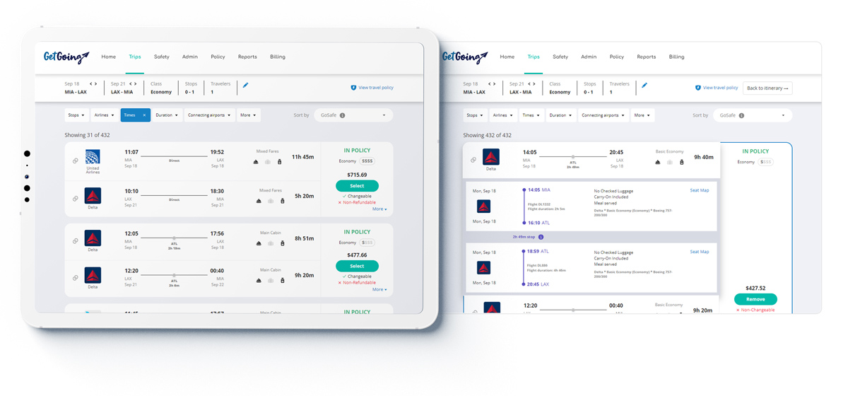 Pick from millions of options for corporate flight options: use the handy filters to book the best options for your business trips