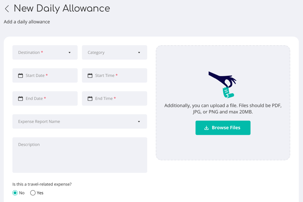 Add a daily allowance with GetGoing's expense management platform