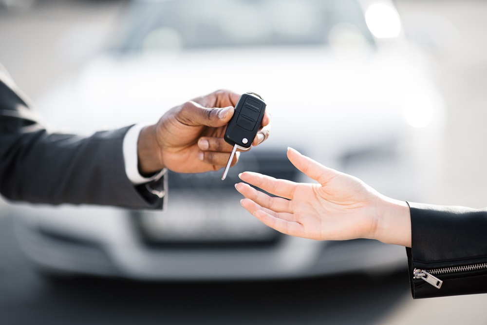 car rental handing over keys