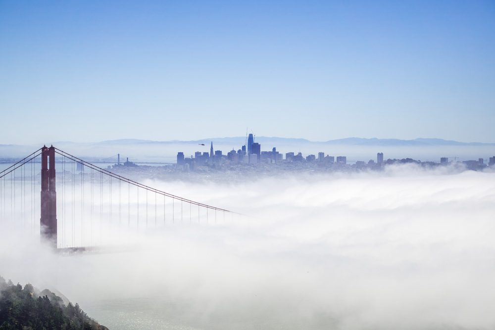 Fog layer covering San Francisco